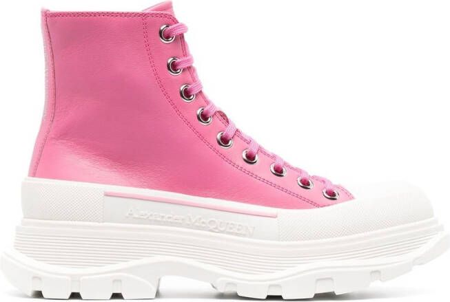 Alexander McQueen Tread Slick enkellaarzen Roze