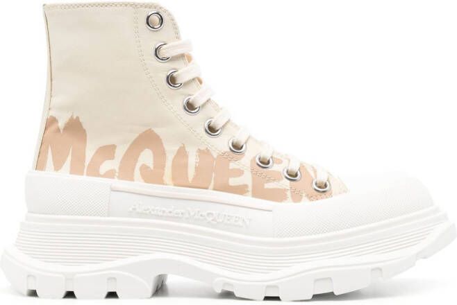 Alexander McQueen Tread Slick high-top sneakers Beige