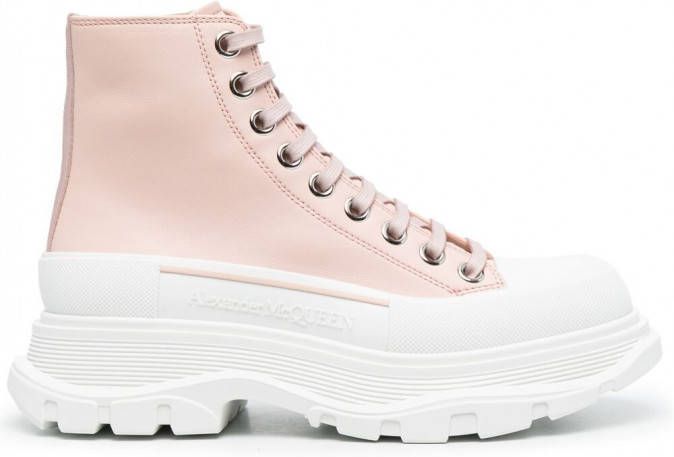 Alexander McQueen Tread Slick veterlaarzen Roze