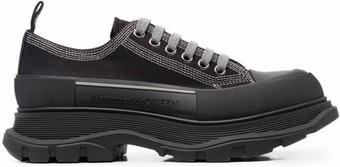 Alexander McQueen Tread Slick sneakers heren Stof leer rubber 42.5 Zwart