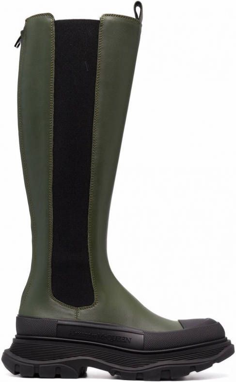 Alexander McQueen Tread Slick leren laarzen Groen