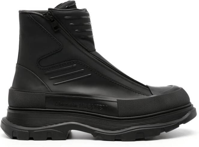 Alexander McQueen Tread Slick leren laarzen Zwart