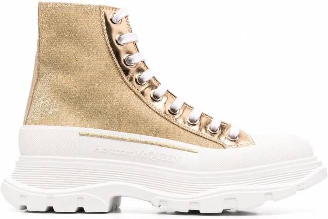 Alexander McQueen Tread Slick sneakers verfraaid met glitter Goud