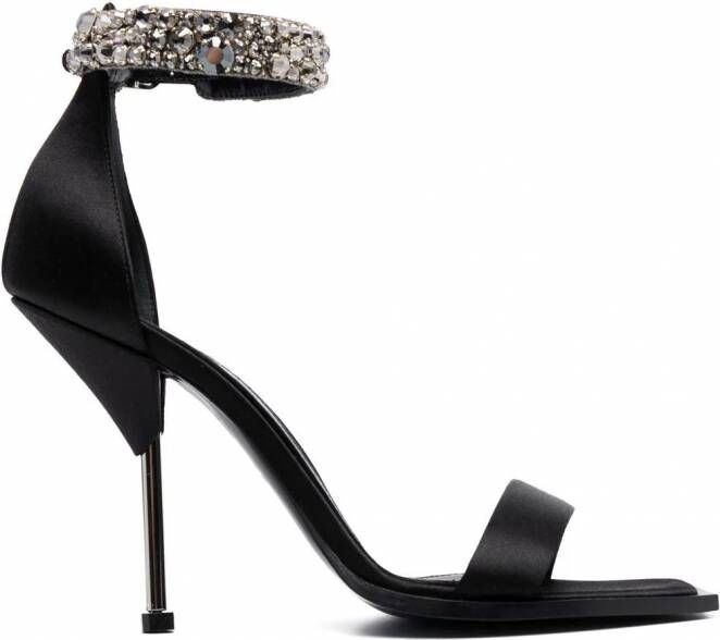 Alexander McQueen Satijnen sandalen Zwart