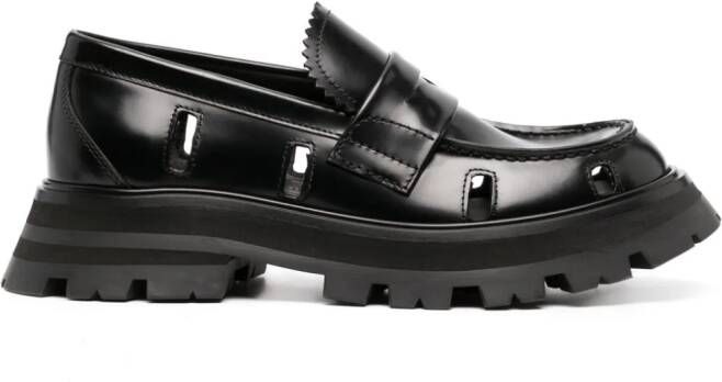 Alexander McQueen Wander leren loafers Zwart