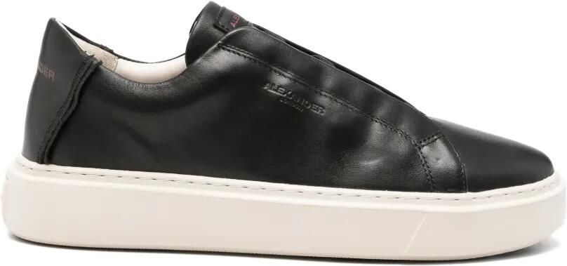 Alexander Smith Leren sneakers met logo-reliëf Zwart