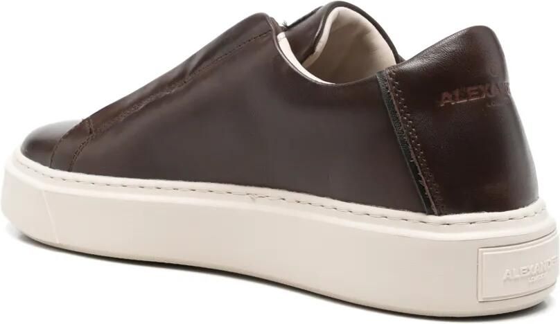 Alexander Smith London Slip-on Man leren sneakers met logo-reliëf Bruin - Foto 2