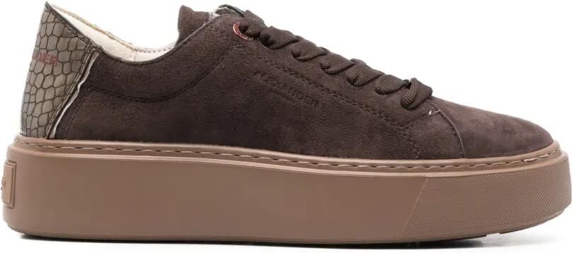 Alexander Smith Sneakers met plateauzool en krokodillen-reliëf Bruin