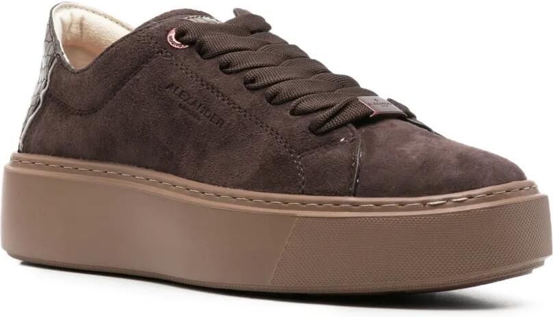 Alexander Smith Sneakers met plateauzool en krokodillen-reliëf Bruin - Foto 2