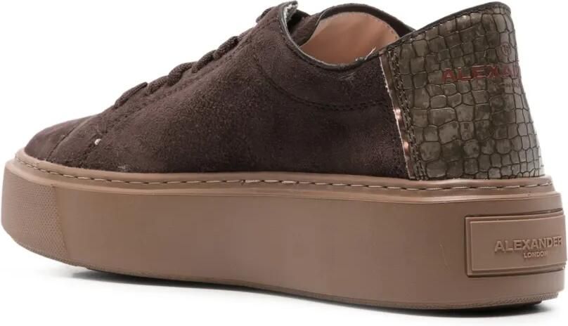 Alexander Smith Sneakers met plateauzool en krokodillen-reliëf Bruin - Foto 3