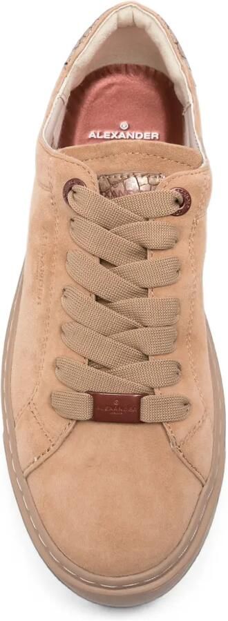 Alexander Smith Suède sneakers met krokodillen-reliëf Beige
