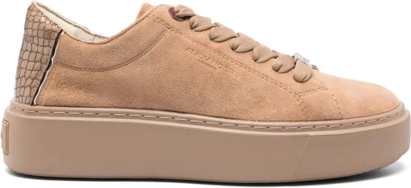 Alexander Smith Suède sneakers met krokodillen-reliëf Beige - Foto 4