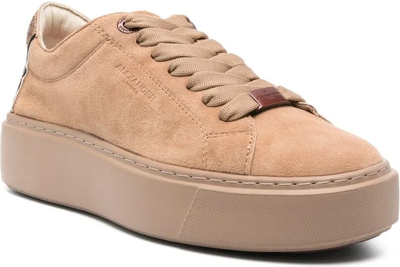Alexander Smith Suède sneakers met krokodillen-reliëf Beige - Foto 2