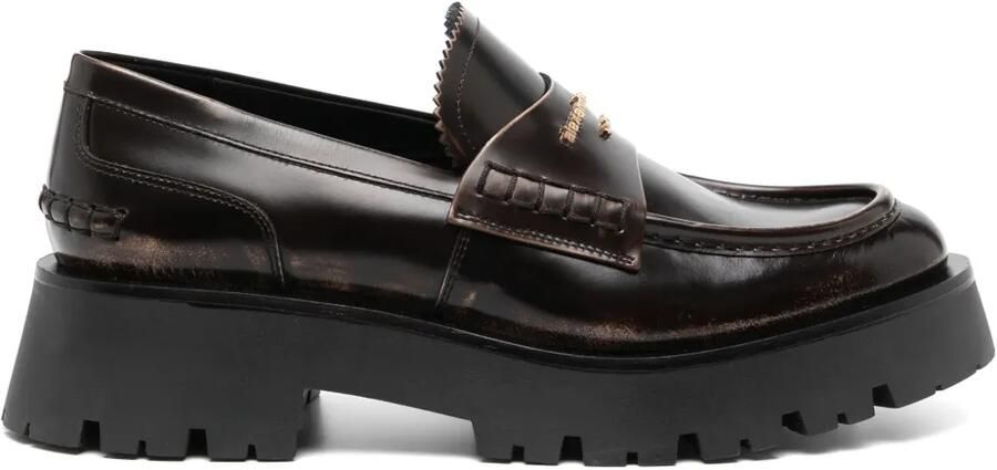 Alexander Wang Carter 45 mm leren loafers met middelhoge hak Bruin