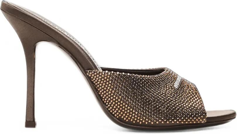 Alexander Wang Cher 105 mm muiltjes met kristallen Bruin