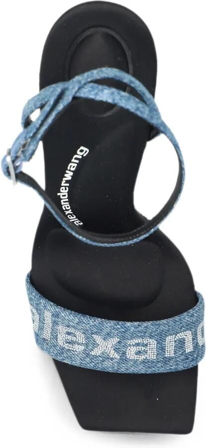 Alexander Wang Julie denim sandalen verfraaid met logo Blauw - Foto 4