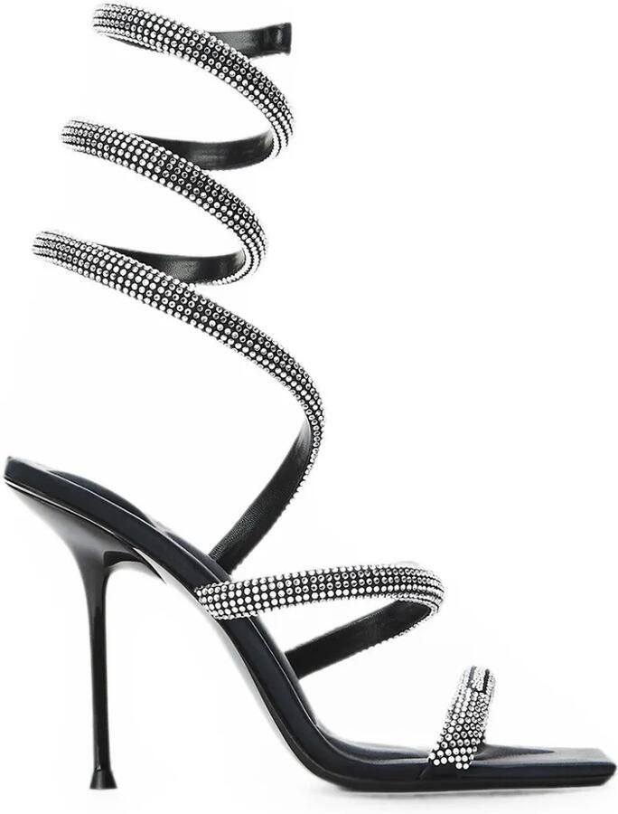 Alexander Wang Julie sandalen met kristalspiraal Zilver
