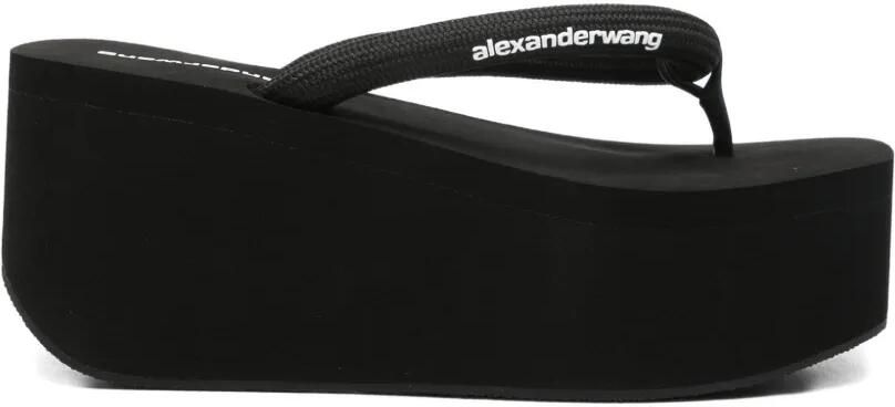 Alexander Wang Sandalen met plateauzool en logoprint Zwart