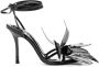 Alexander Wang Leonie sandalen met bloemenpatch Zwart - Thumbnail 1