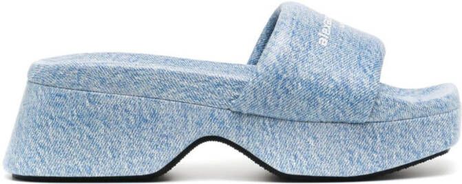 Alexander Wang Slippers met plateauzool Blauw