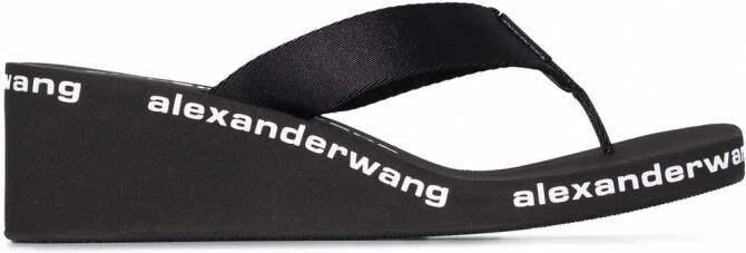Alexander Wang Teenslippers met logoprint Zwart
