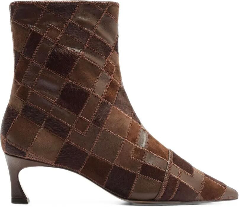 Alexandre Birman Annelise enkellaarzen met patch Bruin
