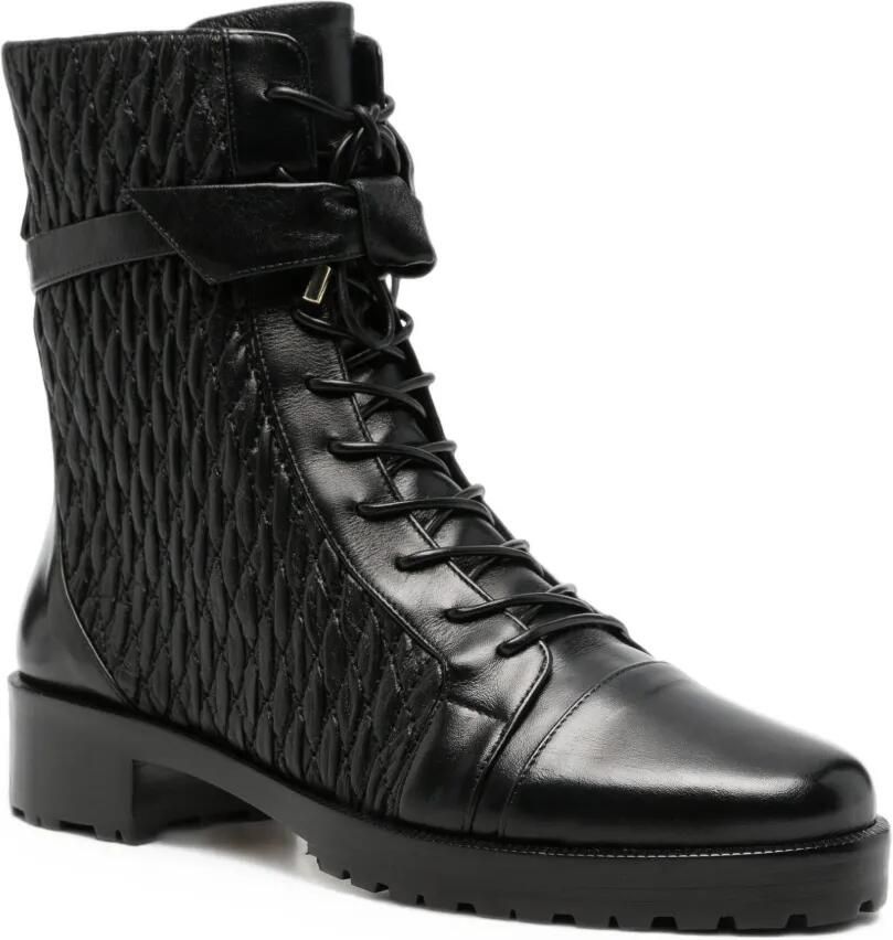 Alexandre Birman Clarita gewatteerde combat boots Zwart