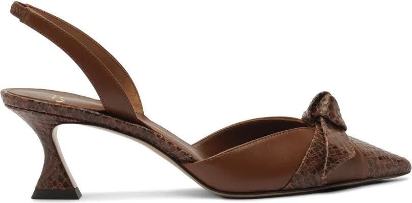 Alexandre Birman Clarita pumps met slangenleer-effect Bruin