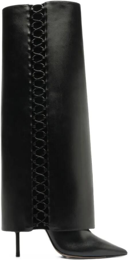 Alexandre Birman Holly leren veterlaarzen Zwart