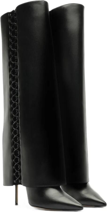 Alexandre Birman Holly leren veterlaarzen Zwart - Foto 2