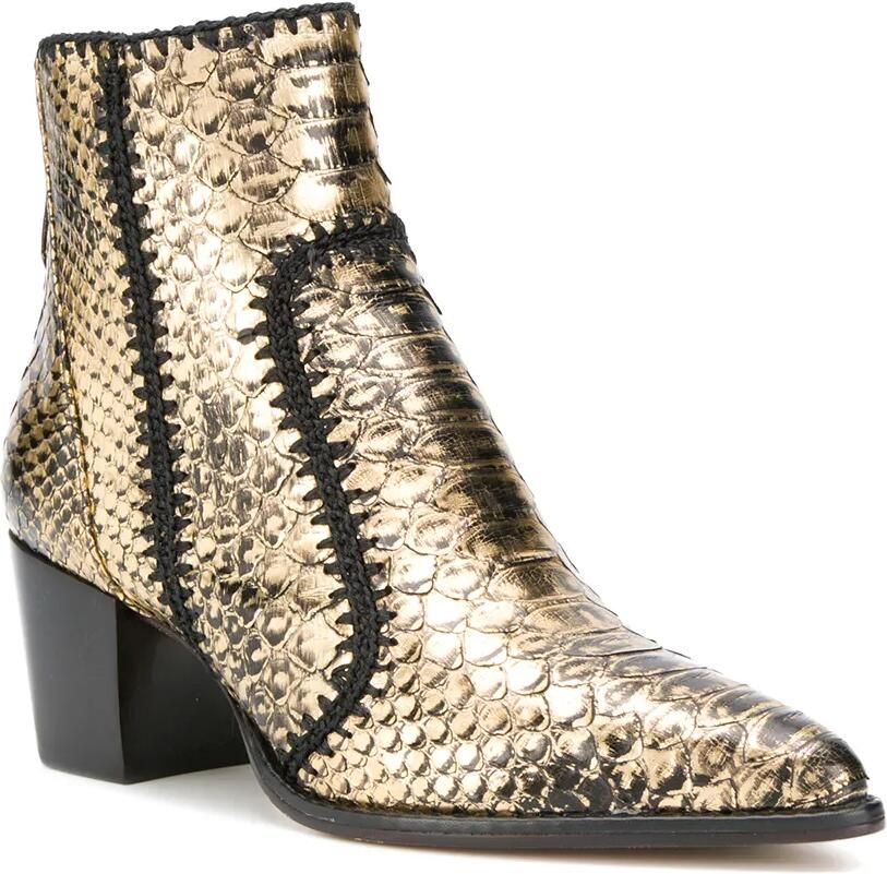 Alexandre Birman Laarzen met krokodillenprint Goud - Foto 3