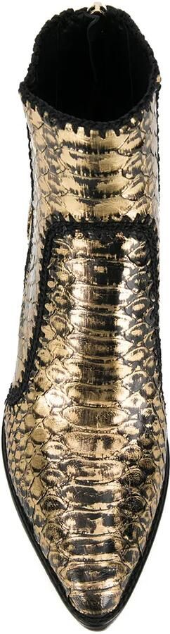Alexandre Birman Laarzen met krokodillenprint Goud - Foto 4
