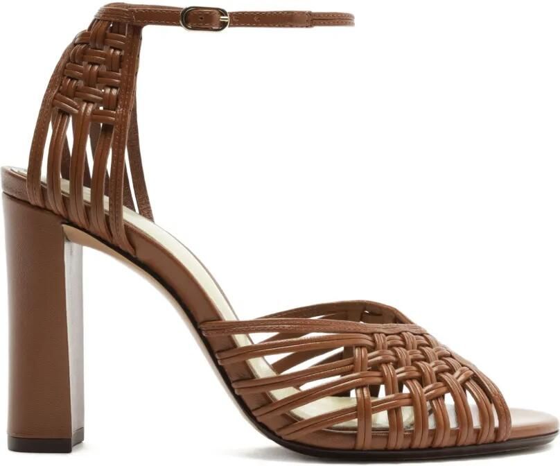 Alexandre Birman Lilian geweven sandalen met hak Bruin