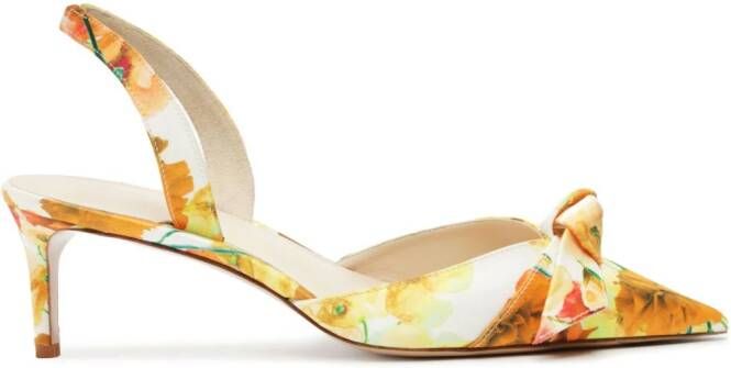 Alexandre Birman Clarita 60 slingback sandalen met bloemenprint Geel