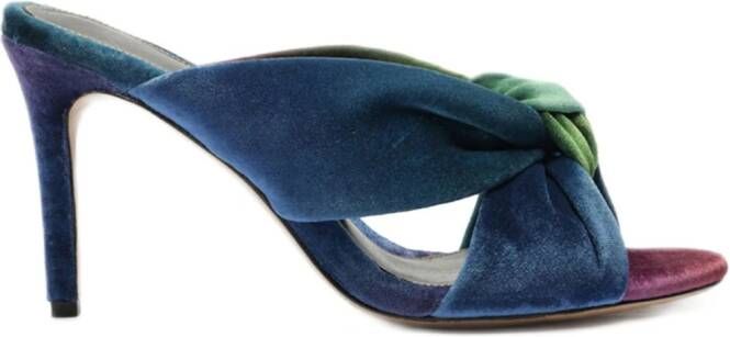 Alexandre Birman Kacey fluwelen sandalen Blauw