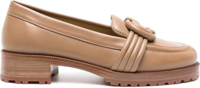 Alexandre Birman Leren loafers met geknoopt detail Bruin