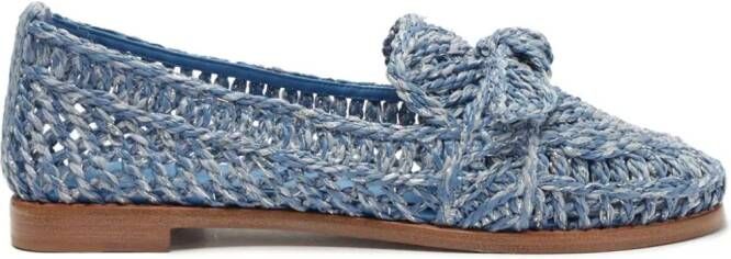 Alexandre Birman Raffia geweven loafers Blauw