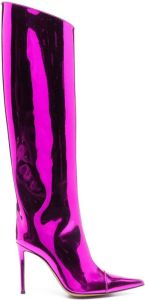 Alexandre Vauthier Alex metallic knielaarzen Roze