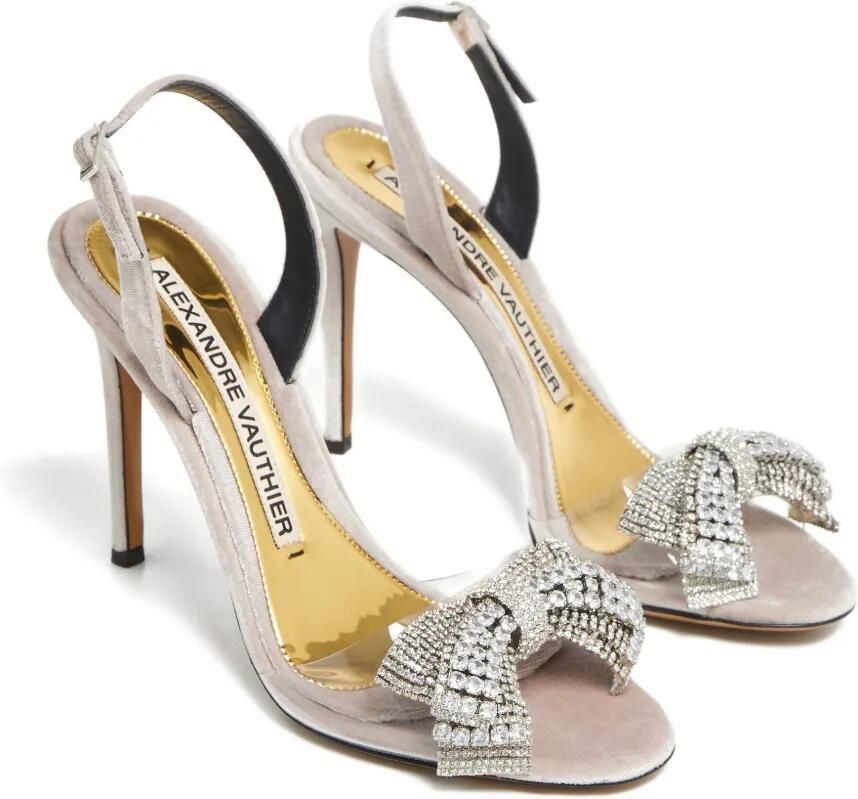 Alexandre Vauthier 105 mm sandalen met hak en verfraaid met strik Beige - Foto 2