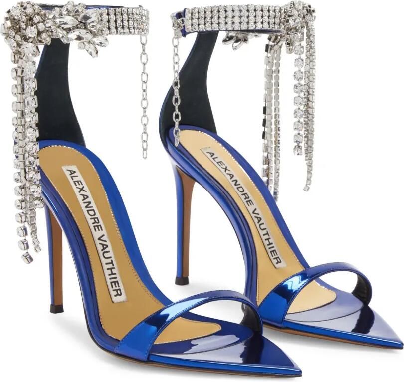Alexandre Vauthier 105 mm sandalen verfraaid met stras Blauw - Foto 4