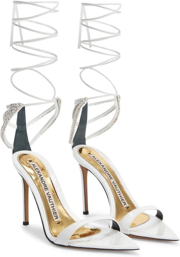 Alexandre Vauthier 111 mm sandalen met veters Wit - Foto 3