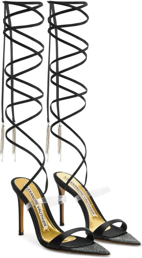 Alexandre Vauthier 111 mm sandalen met veters Zwart - Foto 4