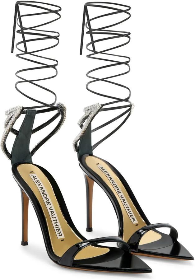 Alexandre Vauthier 111 mm sandalen verfraaid met stras Zwart - Foto 3