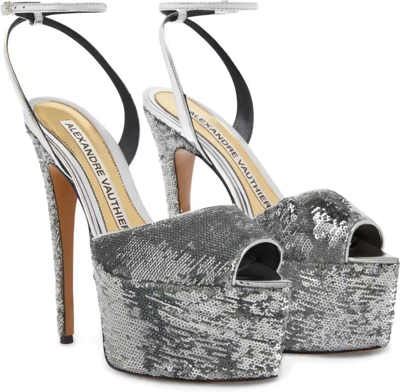 Alexandre Vauthier 160 mm sandalen met pailletten Zilver - Foto 4