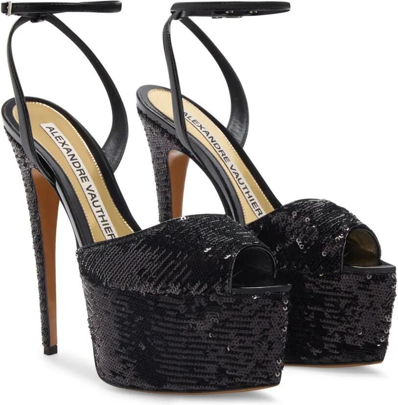 Alexandre Vauthier 160 mm sandalen met pailletten Zwart - Foto 4