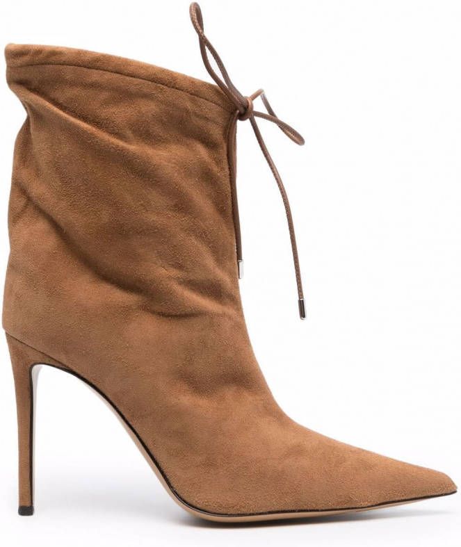 Alexandre Vauthier Veterlaarzen met puntige neus Beige