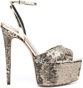 Alexandre Vauthier Pumps met open neus Goud