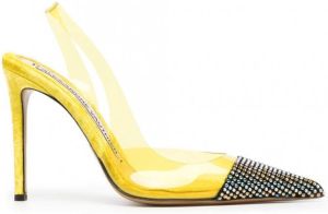 Alexandre Vauthier Slingback pumps verfraaid met stras Geel