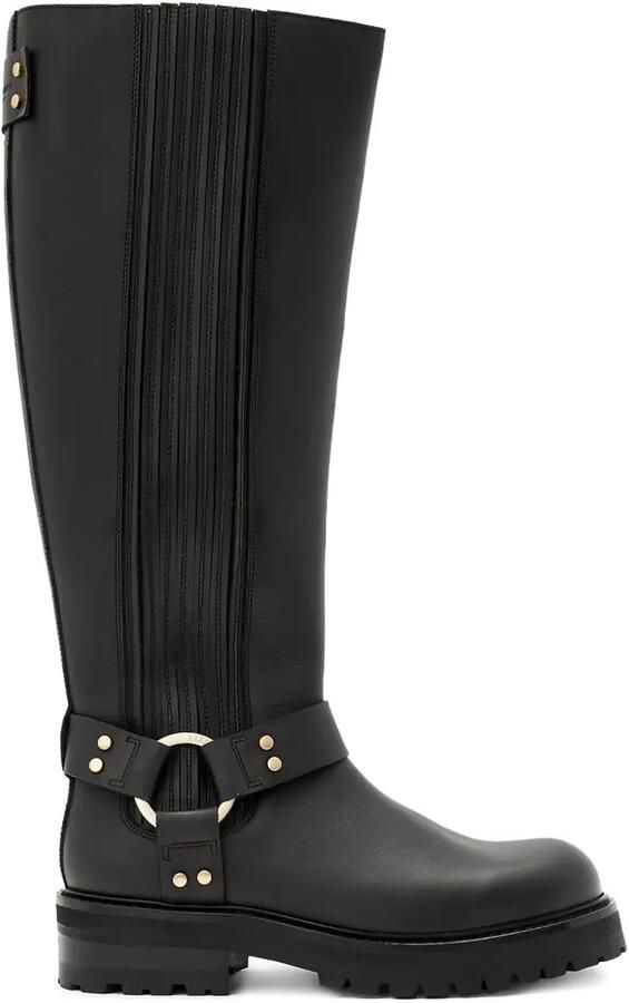 AllSaints 45 mm Maddie leren laarzen Zwart