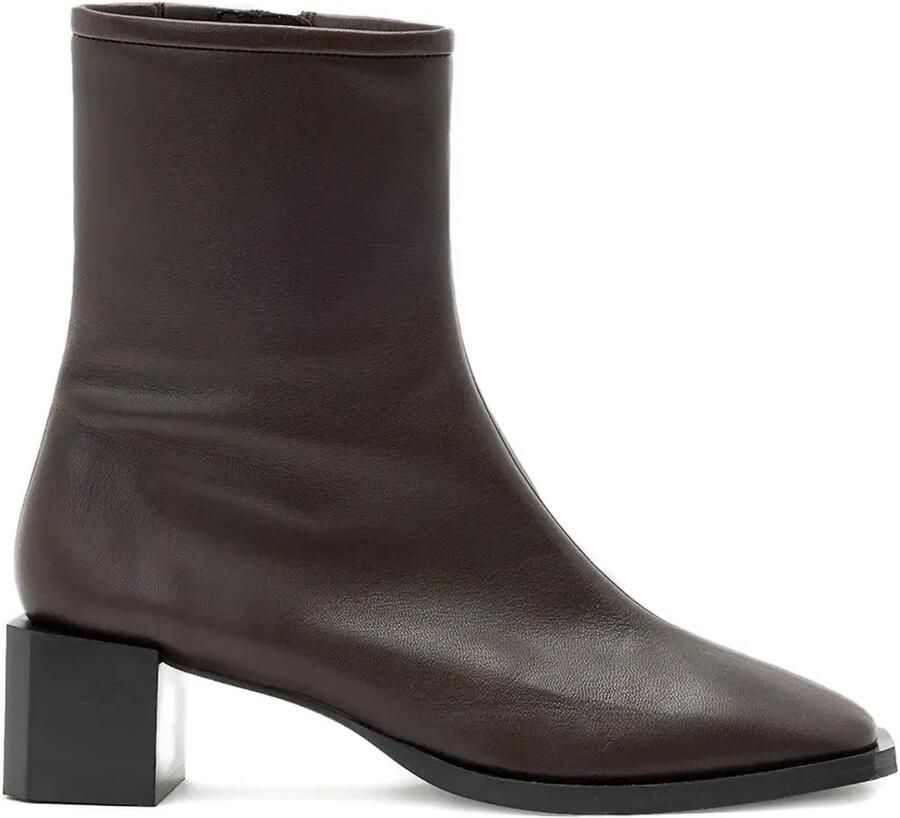 AllSaints 48 mm Avril leren enkellaarzen Bruin